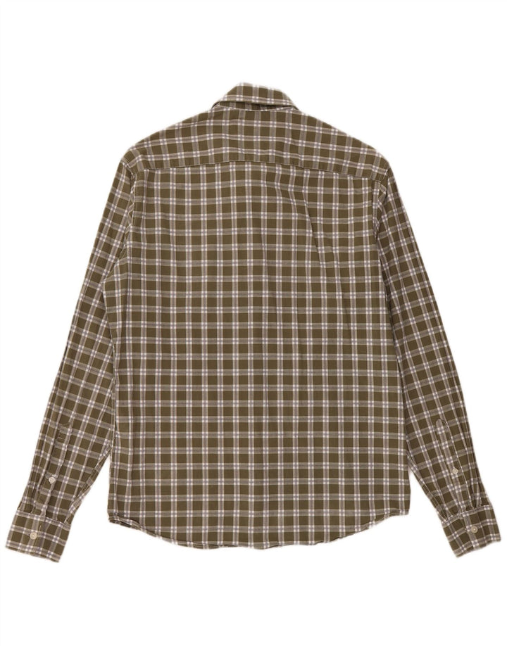 MICHAEL KORS Herren-Slim-Fit-Hemd aus mittelkhakifarbener Karo-Baumwolle