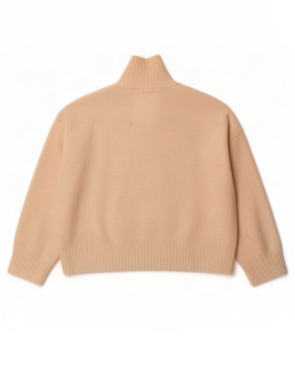 Zara Womens Crop Oversized Turtle Neck Jumper Sweater UK 10 Small Off White