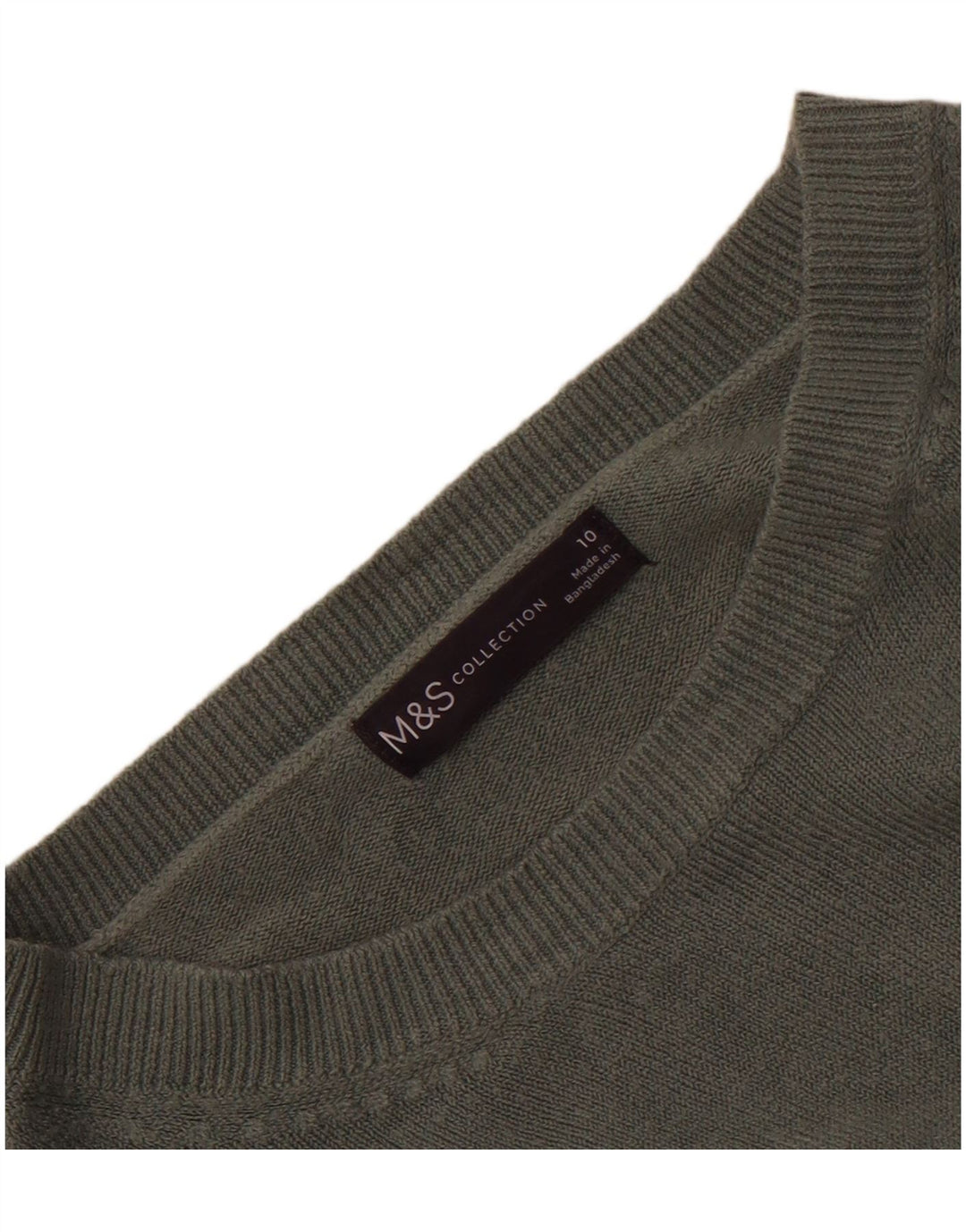 Marks & Spencer Damen-Pullover mit U-Boot-Ausschnitt, Gr. 10, Small Khaki