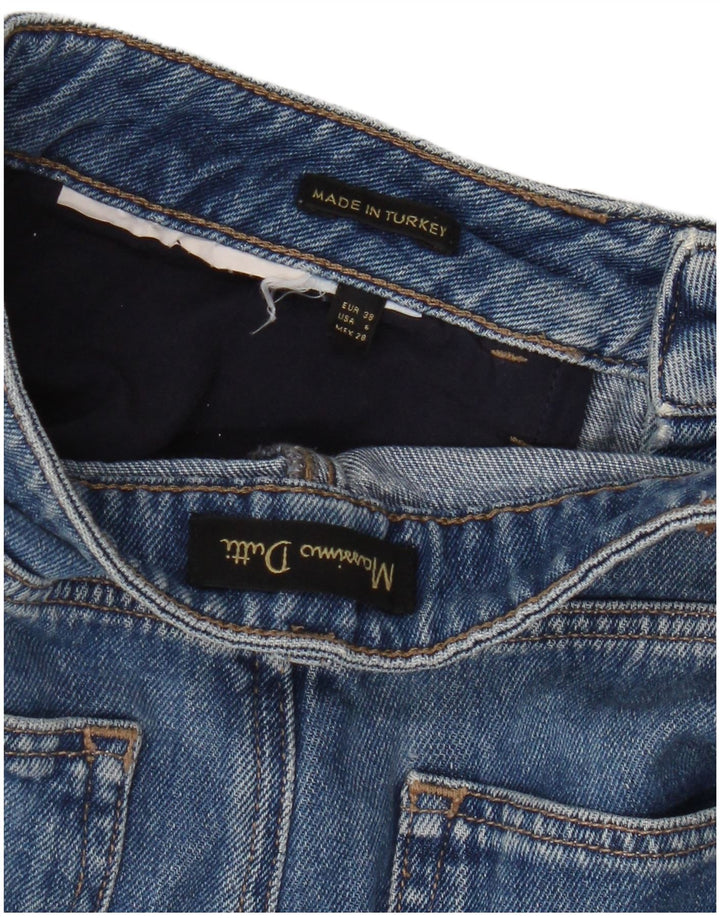 Massimo Dutti Damen Bermuda Denim Shorts EU 38 Small W28 Blau