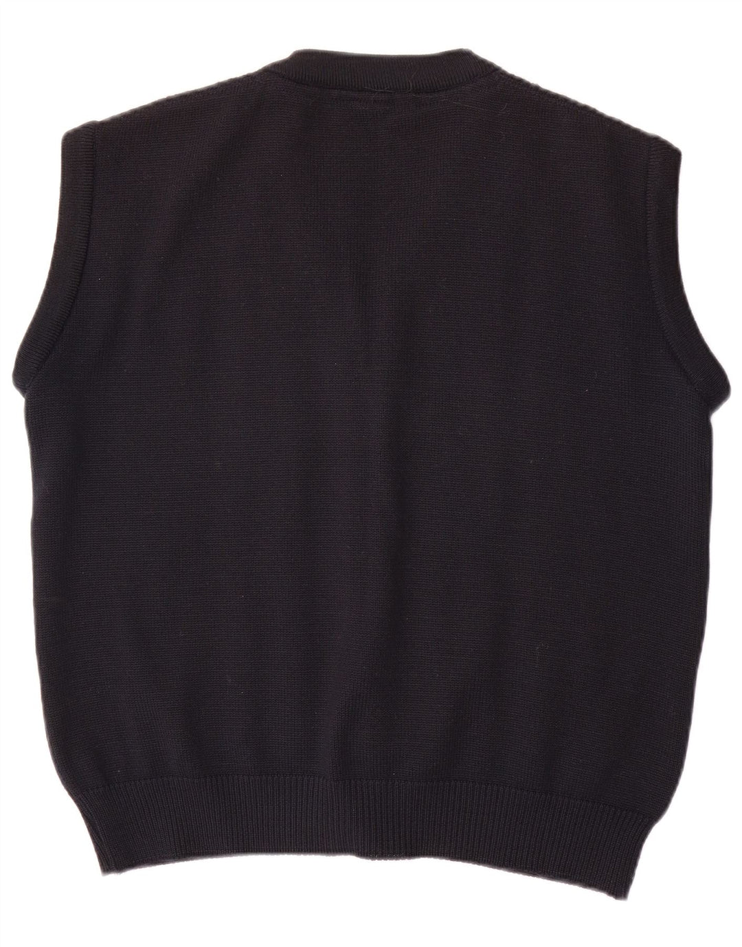 WESTBURY Ärmelloser Herren-Cardigan-Pullover Mittelblau