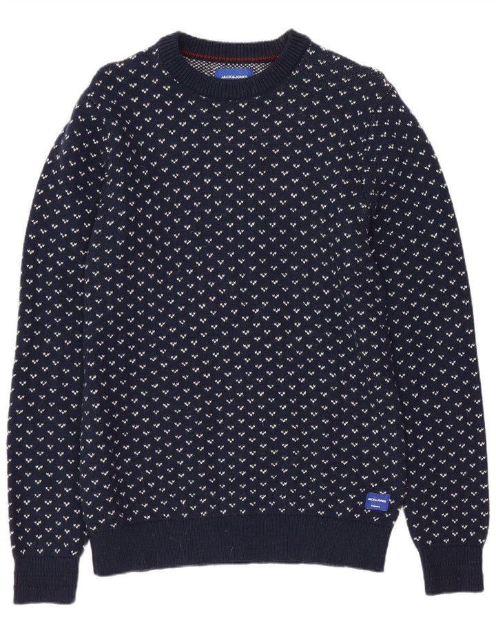 JACK & JONES Herren-Pullover mit Rundhalsausschnitt, mittleres Marineblau