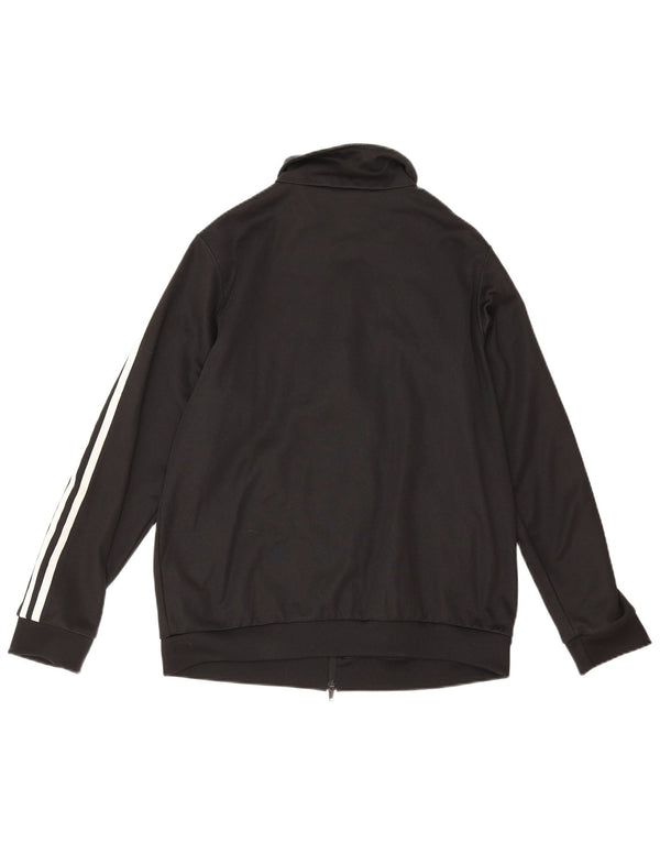 Adidas Damen Trainingsanzug Top Jacke UK 12 Medium Schwarz Baumwolle
