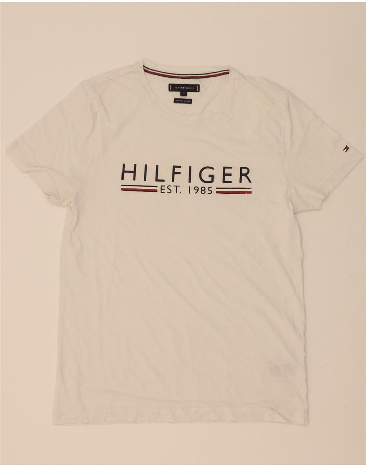 Tommy Hilfiger Herren-T-Shirt mit Grafik, mittelweiße Baumwolle