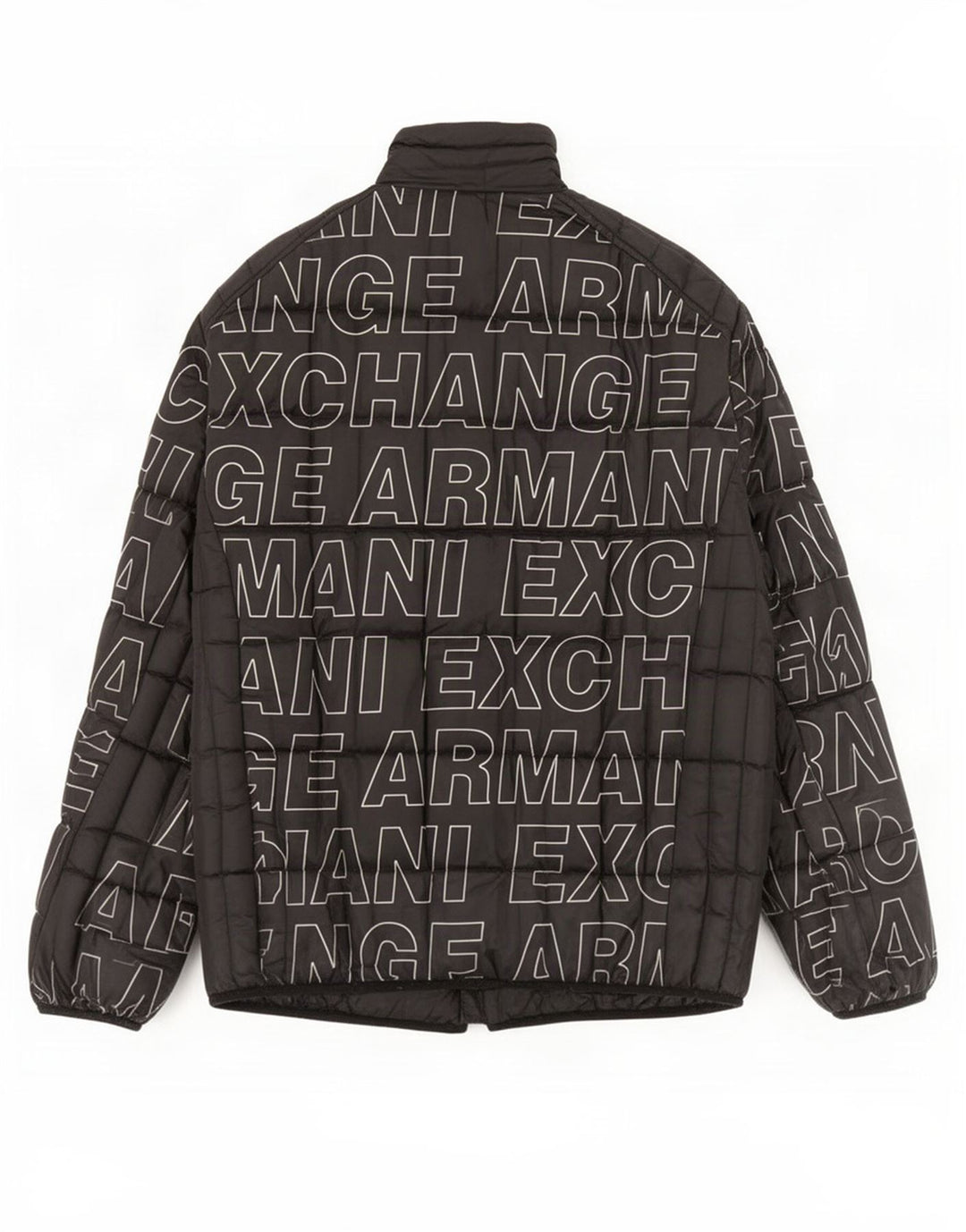 Armani Exchange Herren Grafik gepolsterte Jacke UK 40 Large Schwarz
