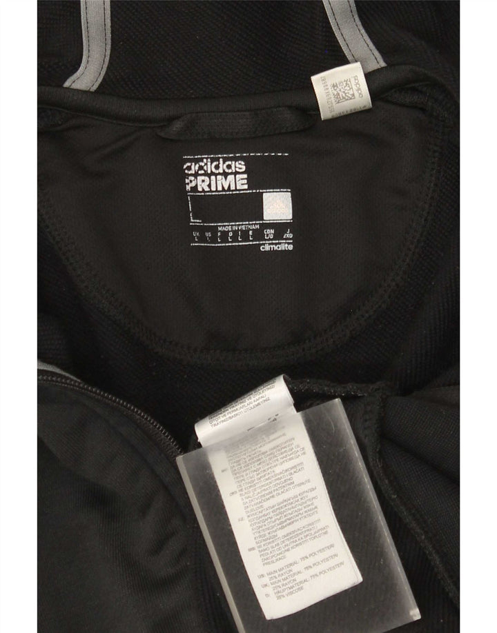 Adidas Herren Climalite Graphic Zip Hoodie Pullover Großes schwarzes Polyester