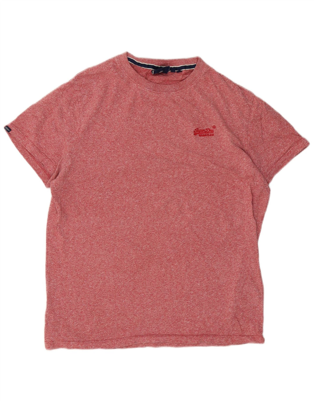 Superdry Herren-T-Shirt-Oberteil XL aus rot gefleckter Baumwolle