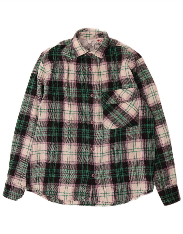 Vintage Herren-Flanellhemd, mittelgroß, mehrfarbig, kariert, Wolle