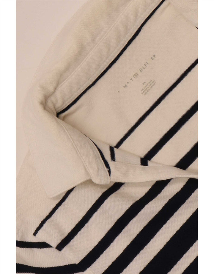 Tommy Hilfiger Damen Poloshirt UK 14 Mittel Marineblau gestreift