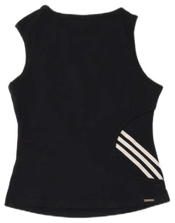 Adidas Damen Weste Top UK 10 Small Schwarz Baumwolle