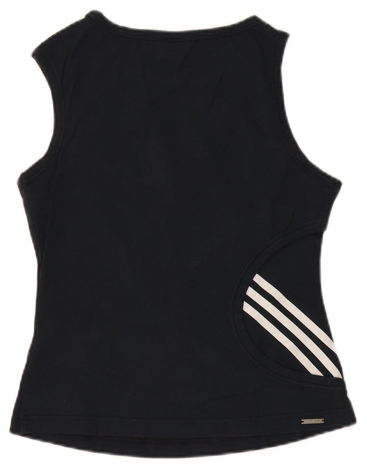 Adidas Damen Weste Top UK 10 Small Schwarz Baumwolle