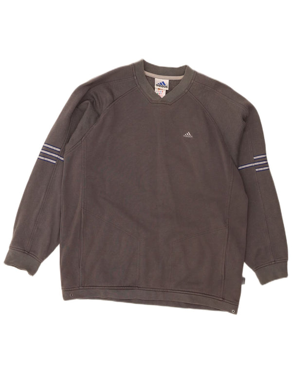 Adidas Jungen Sweatshirt Pullover 15-16 Jahre grau gestreift Baumwolle