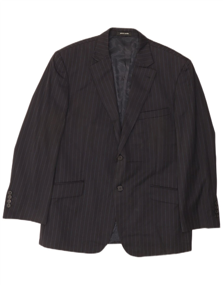 Pierre Cardin Herren 2-Knopf-Blazerjacke UK 44 2XL Marineblauer Nadelstreifen
