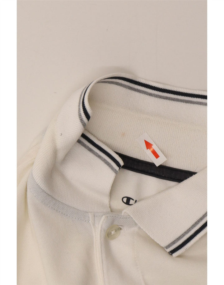 CHAMPION Herren-Poloshirt „Easy Fit“, groß, aus weißer Baumwolle