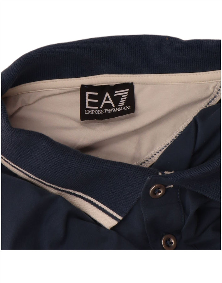 EMPORIO ARMANI Herren Poloshirt 3XL Blau Colourblock Baumwolle