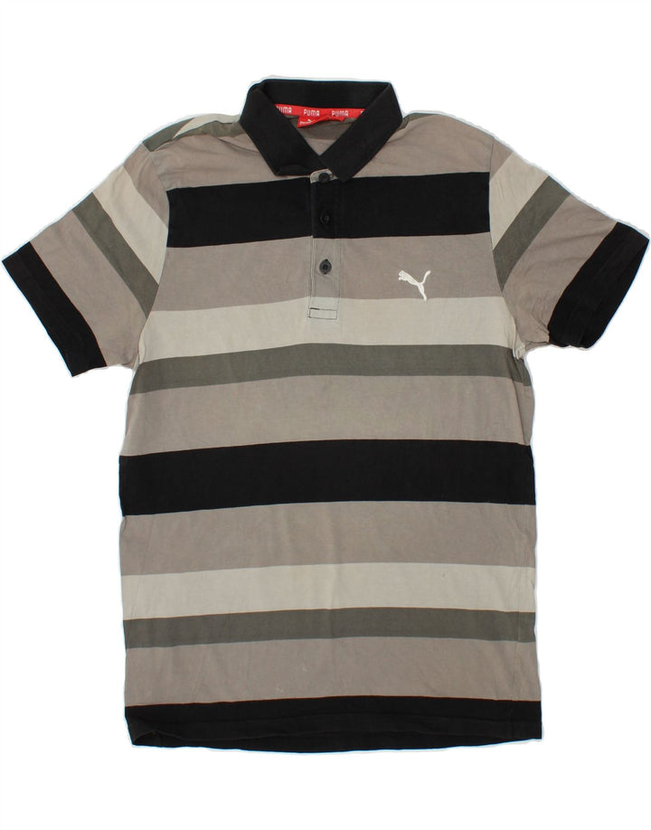 PUMA Herren Poloshirt Mittelgrau gestreift