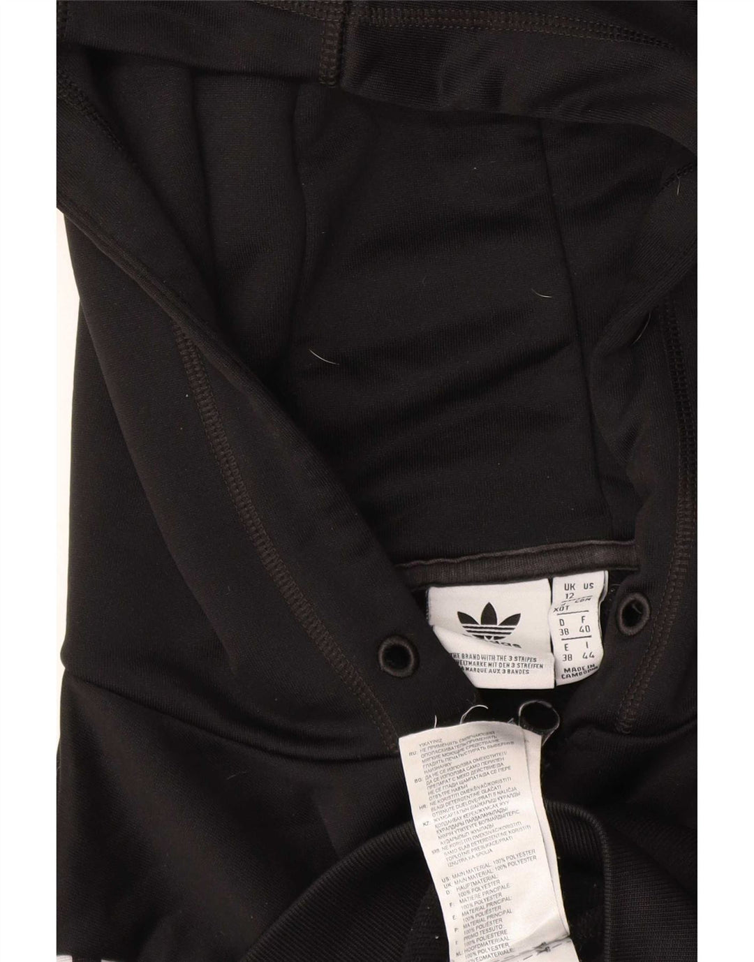 Adidas Damen Graphic Zip Hoodie Pullover UK 12 Medium Schwarz Polyester