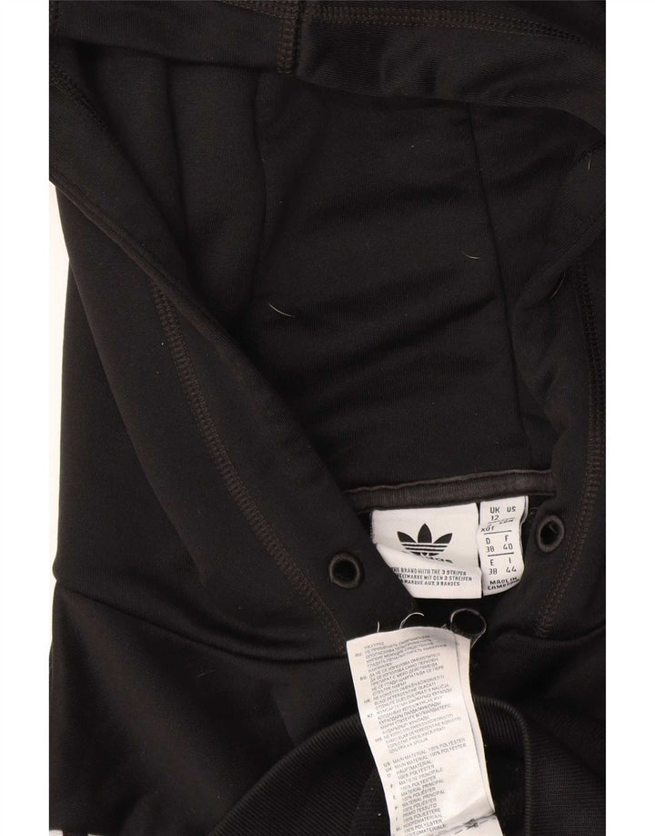 Adidas Damen Graphic Zip Hoodie Pullover UK 12 Medium Schwarz Polyester