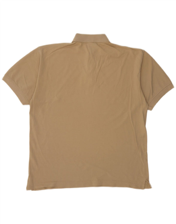 REEBOK Mens Polo Shirt Medium Beige Cotton