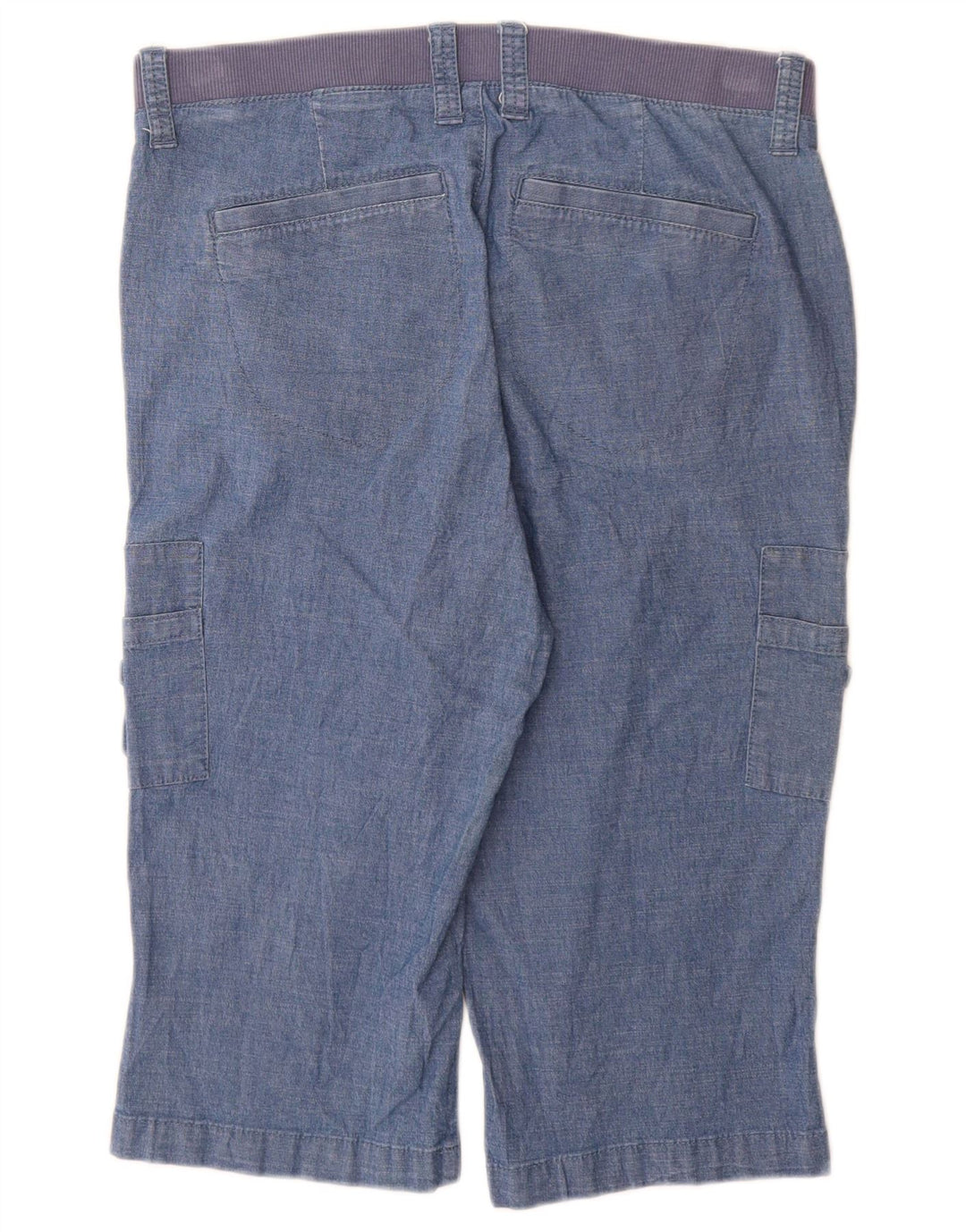 Lee Damen Bermuda Mid Rise Cargo Shorts US 10 Large W30 Blaue Baumwolle