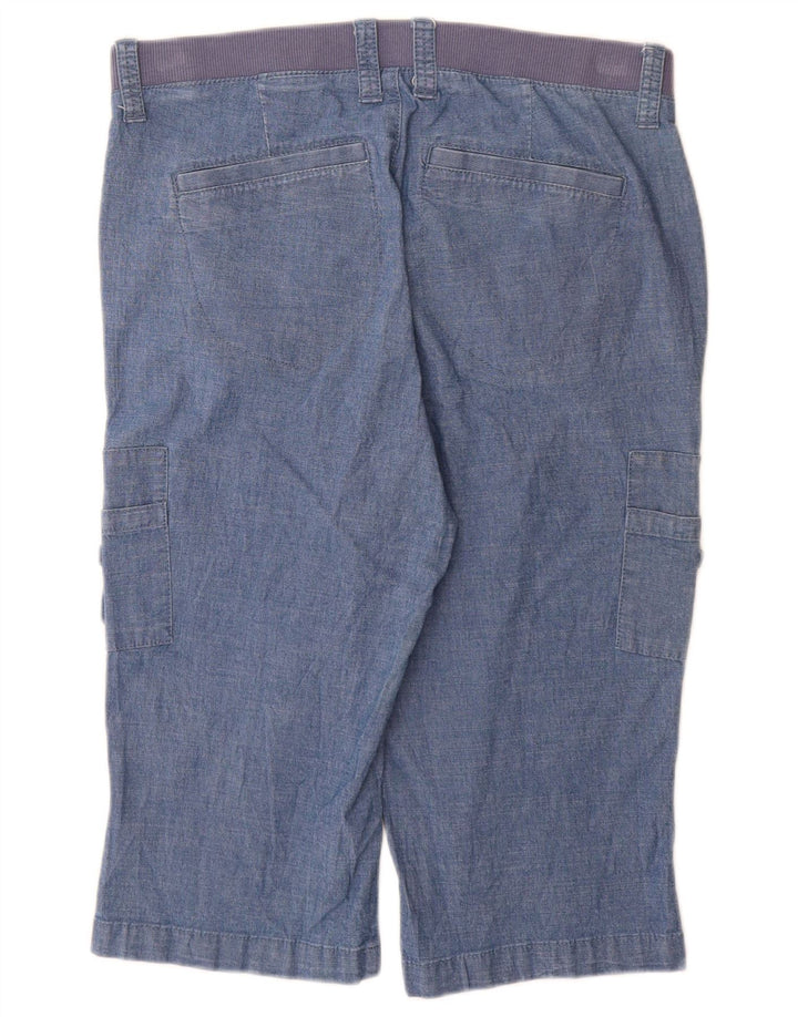Lee Damen Bermuda Mid Rise Cargo Shorts US 10 Large W30 Blaue Baumwolle