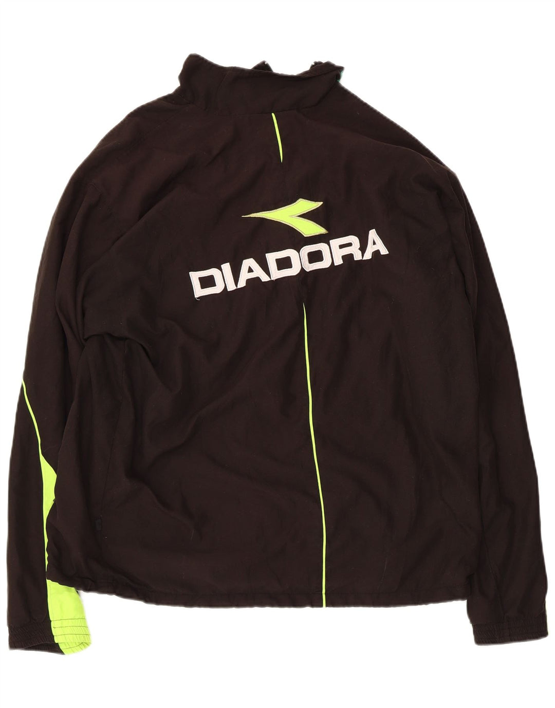 DIADORA Mens Graphic Tracksuit Top Jacket Large Black Colourblock