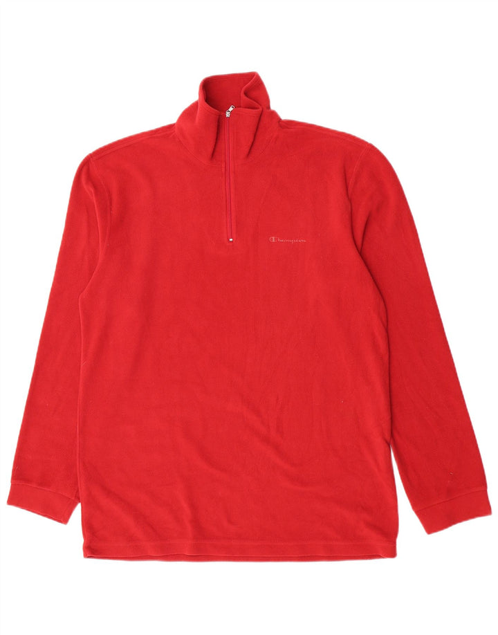 Champion Herren-Fleecepullover mit Reißverschluss, XL, rotes Polyester