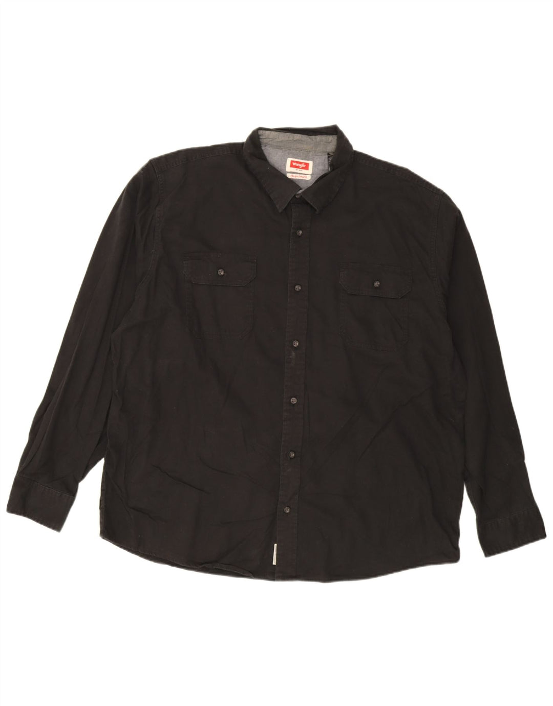 Wrangler Herrenhemd 2XL Schwarz Baumwolle