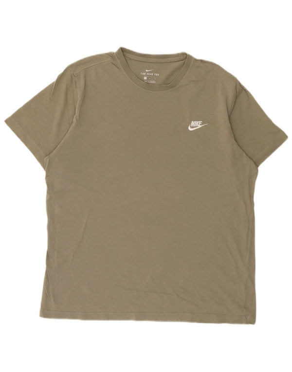 Nike Herren T-Shirt Top Large Khaki Baumwolle