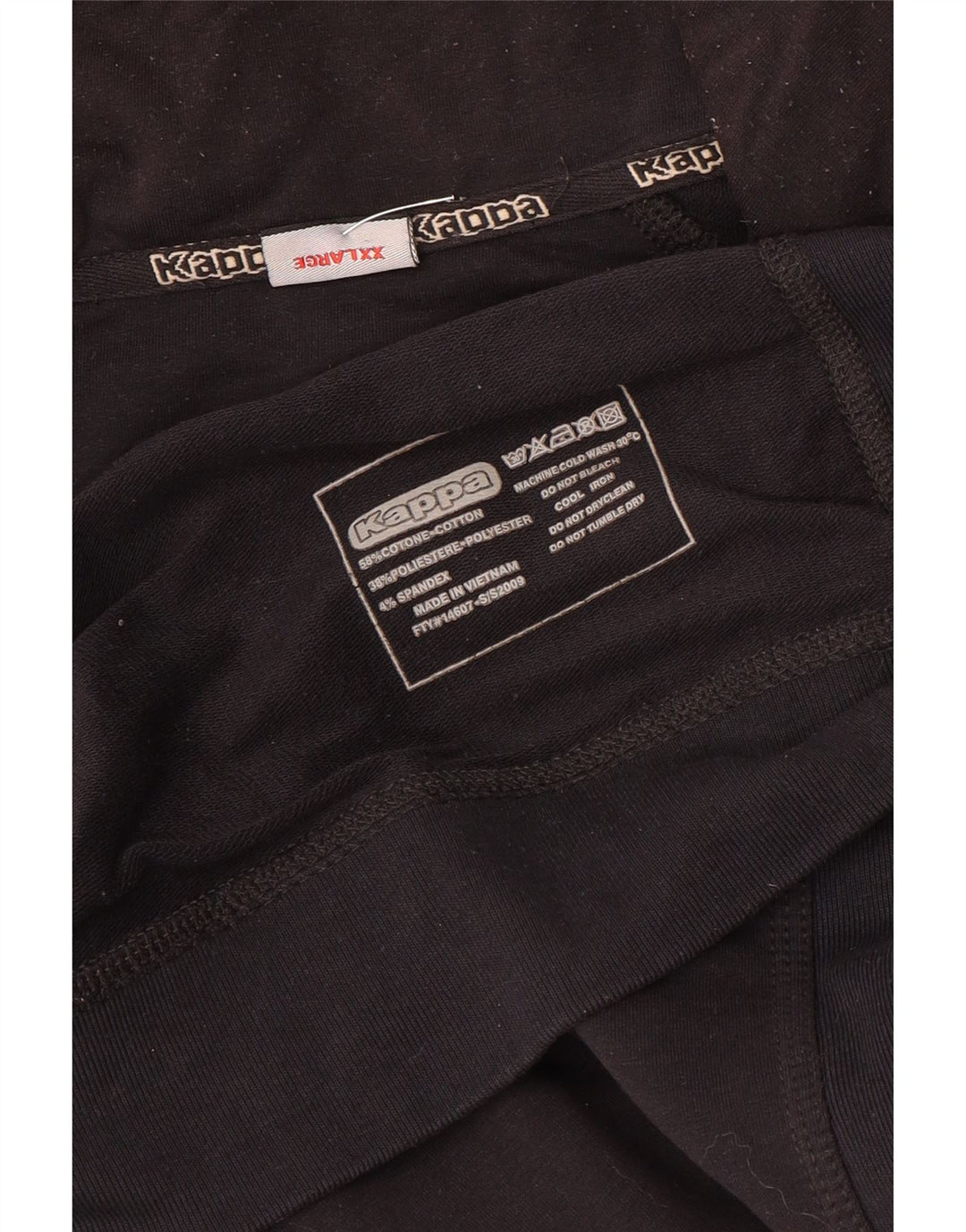 Kappa Herren Trainingsanzug Top Jacke 2XL Schwarz Baumwolle