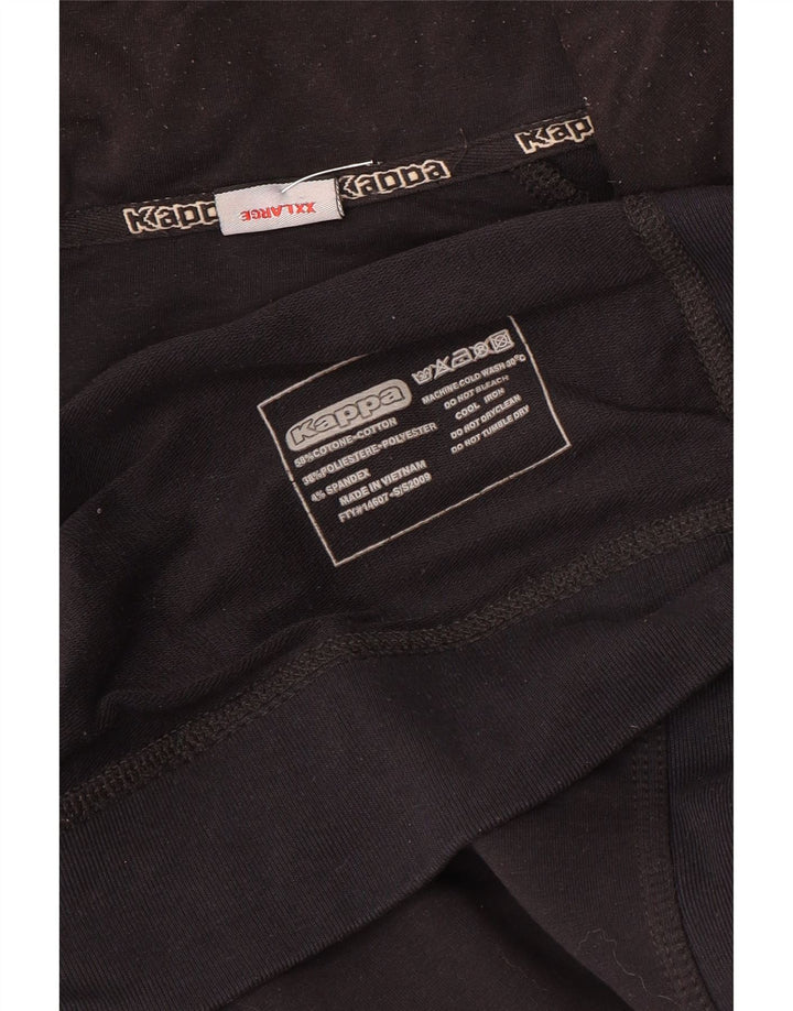 Kappa Herren Trainingsanzug Top Jacke 2XL Schwarz Baumwolle