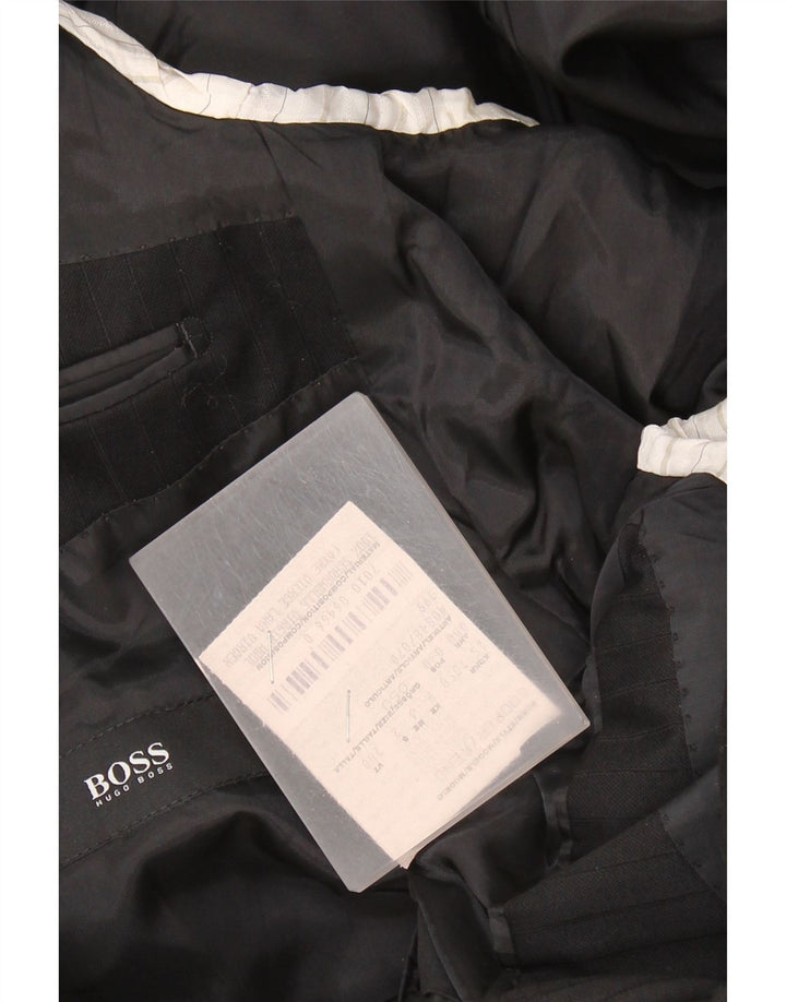 HUGO BOSS Herren-Blazer mit 2 Knöpfen, EU 50, groß, schwarzer Nadelstreifen