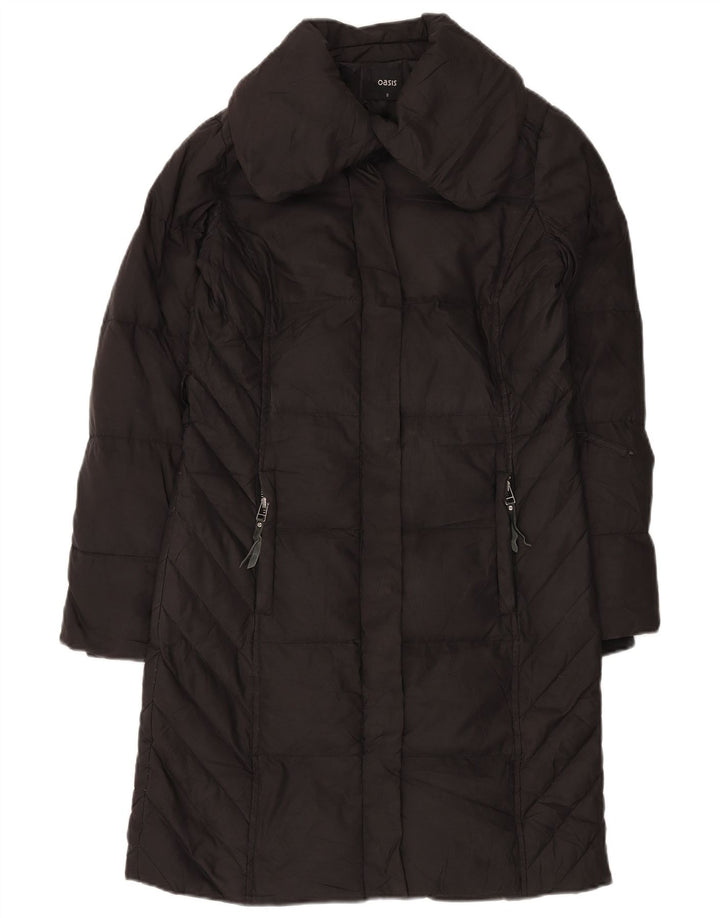 OASIS Damen Übergroßer gepolsterter Mantel UK 10 Small Schwarz Polyester
