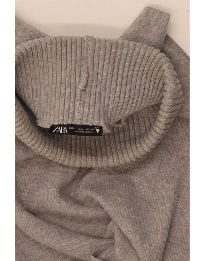 Zara Damen Weste Tank Top UK 16 Large Grau