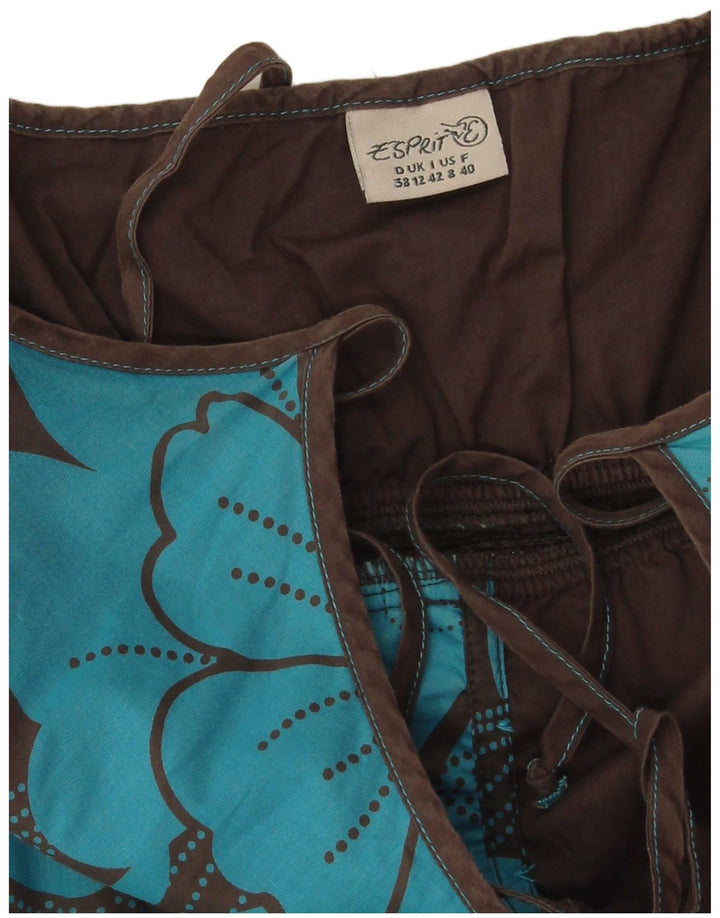 Esprit Damen Slip Dress UK 12 Mittelschwarze geblümte Baumwolle