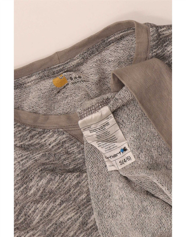 Carhartt Damen Sweatshirt-Pullover US 4/6 Small Grau gefleckte Baumwolle