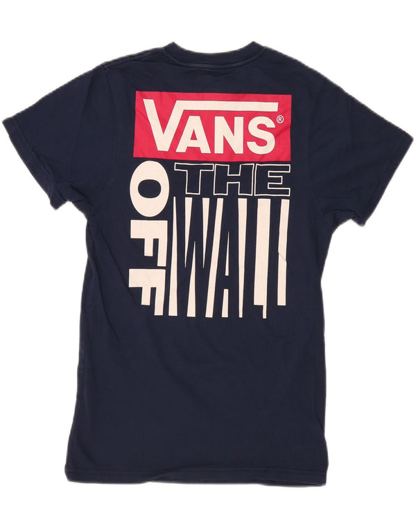 VANS Mens Slim Fit Graphic T-Shirt Top XS Navy Blue Cotton