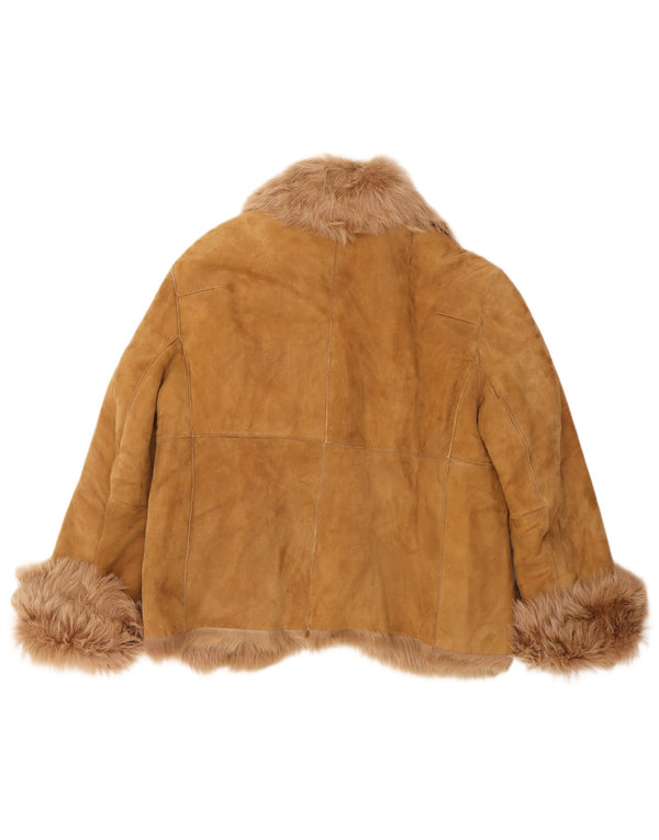 PAUL & SHARK Damen Wildlederjacke UK 18 XL Beige Leder