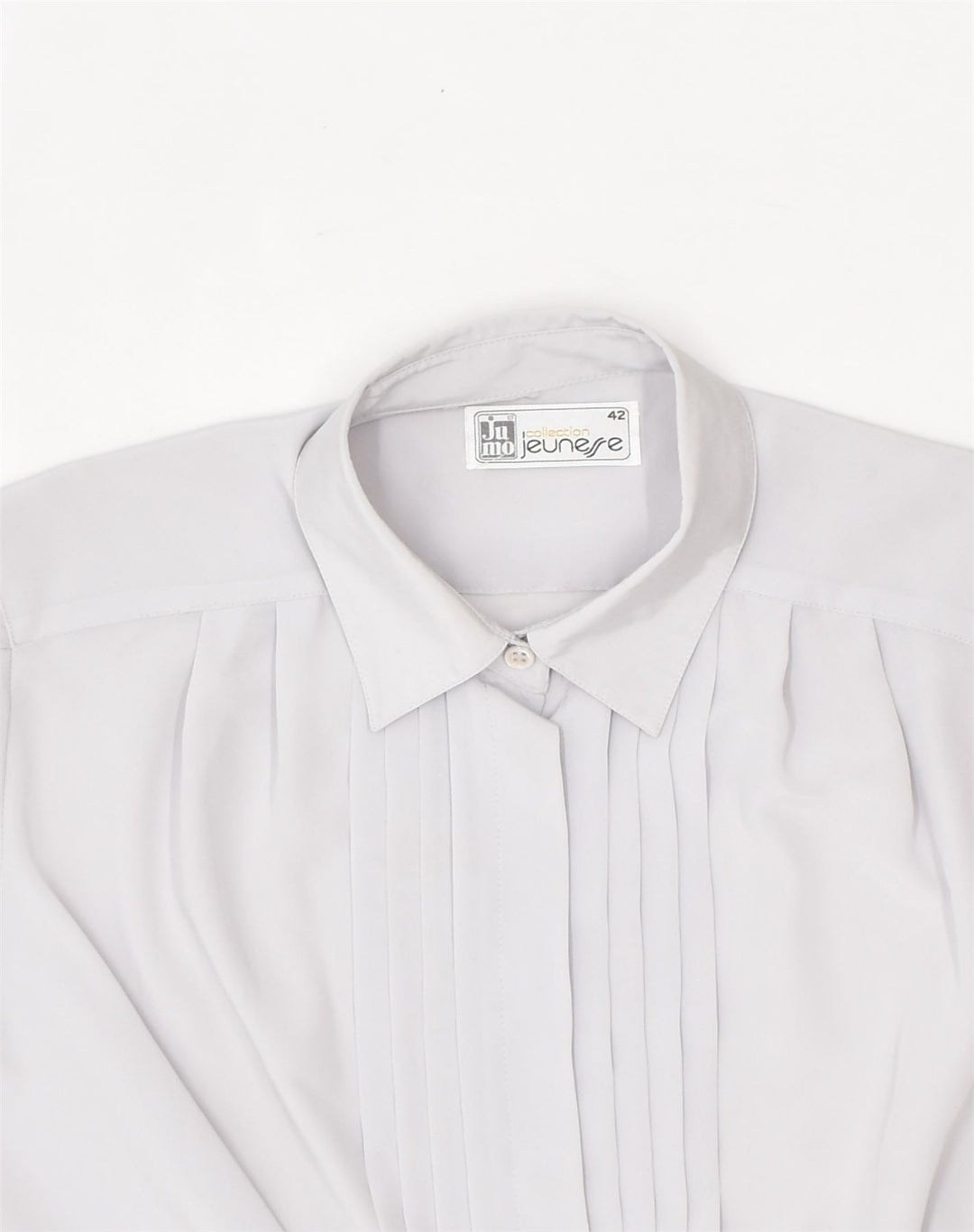 VINTAGE Womens Front Tie Shirt IT 42 Medium Grey Polyester | Vintage Vintage | Thrift | Second-Hand Vintage | Used Clothing | Messina Hembry 