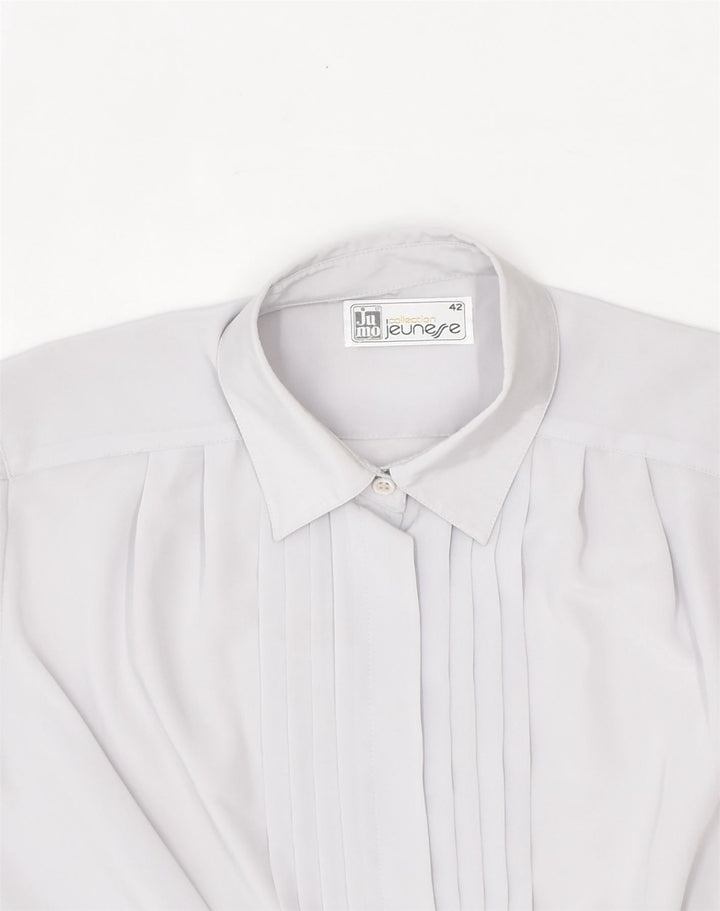 VINTAGE Womens Front Tie Shirt IT 42 Medium Grey Polyester | Vintage Vintage | Thrift | Second-Hand Vintage | Used Clothing | Messina Hembry 