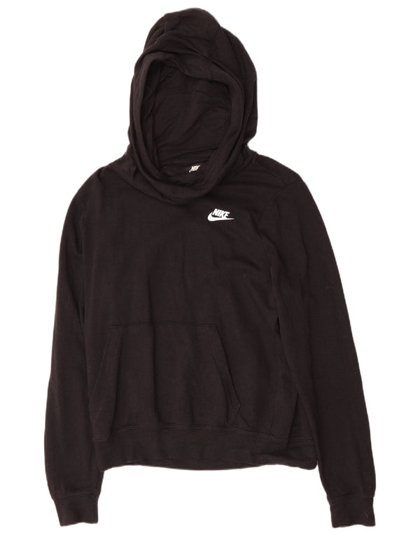 Nike Damen-Pullover mit übergroßem Kapuzenpullover, Gr. 10, Größe S, Schwarz, Baumwolle