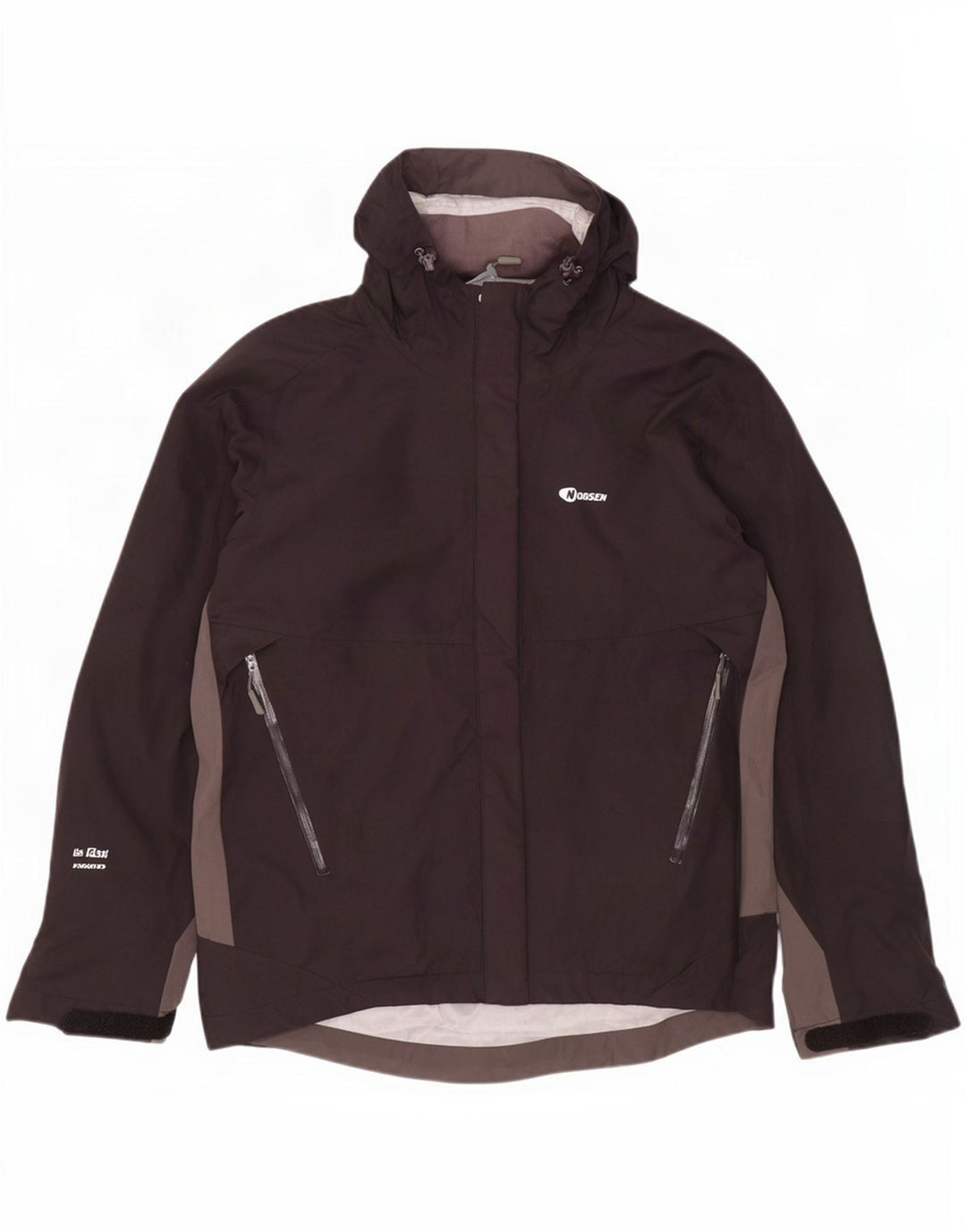 Nordsen Herren-Regenjacke mit Kapuze, UK 38, Mittelschwarz, Colourblock-Nylon