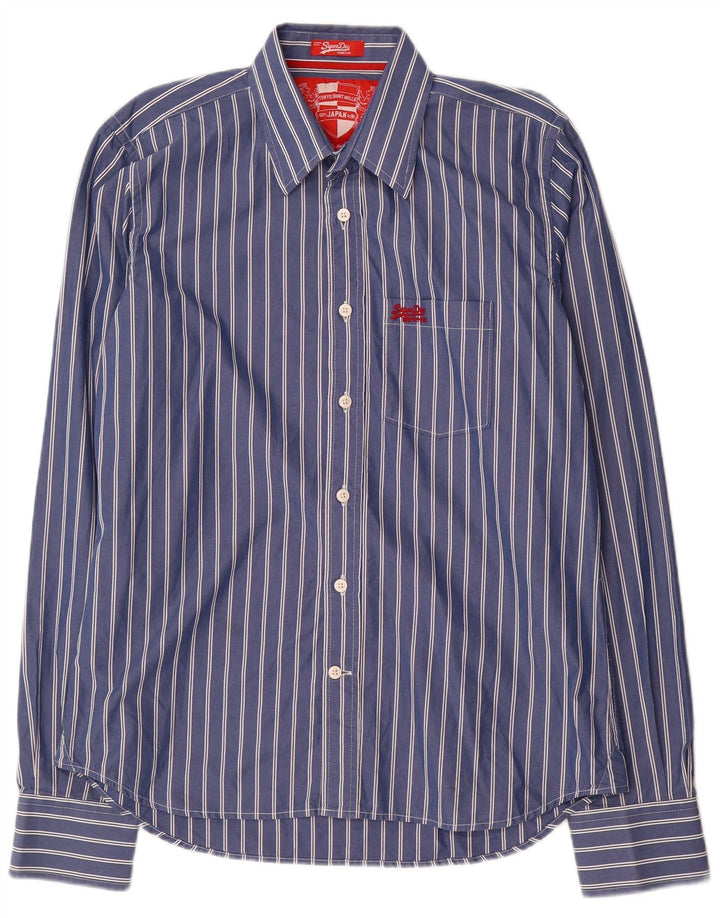 Superdry Herrenhemd 2XL Marineblau gestreift
