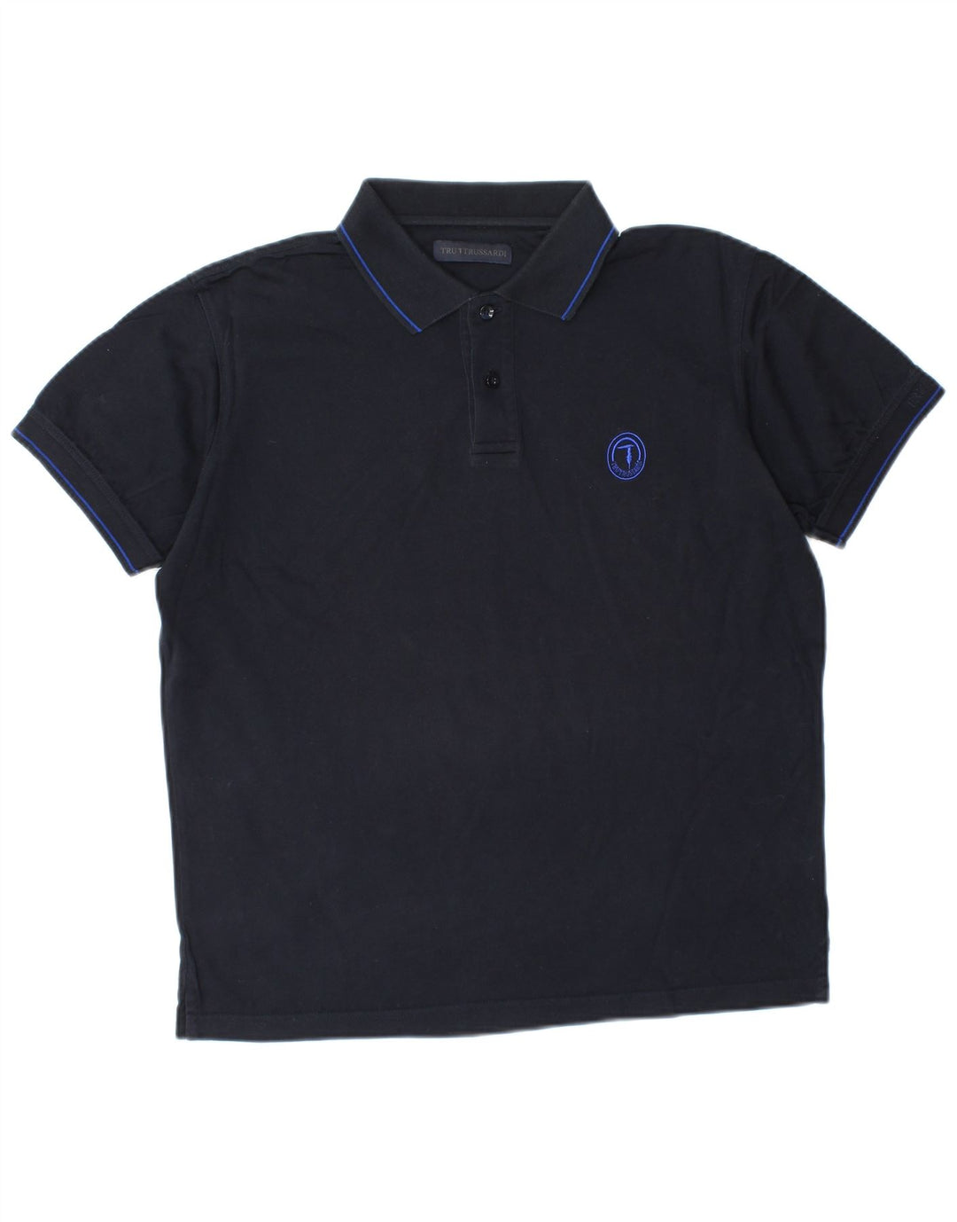 TRUSSARDI Herren-Poloshirt, mittelgroß, marineblau, Baumwolle