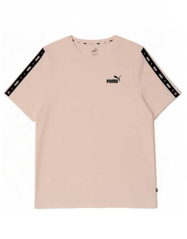 Puma Herren Grafik T-Shirt Top 3XL Weiß Colourblock Baumwolle