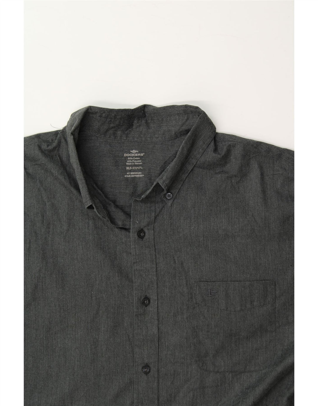 DOCKERS Mens Shirt Size 17 1/2 XL Grey Cotton Vintage Dockers and Second-Hand Dockers from Messina Hembry 