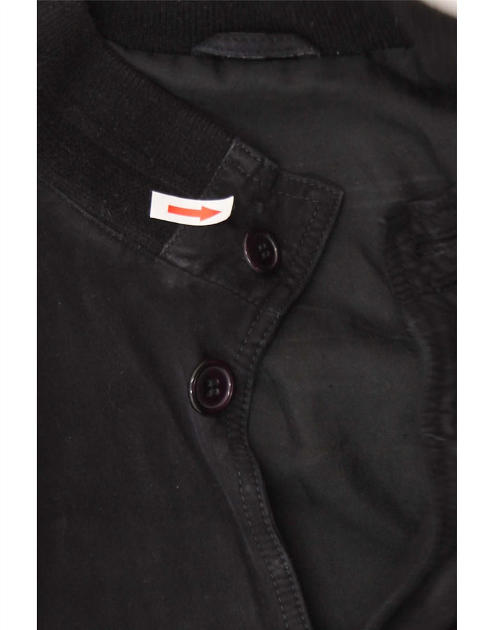 Vintage Herren Wildleder Bomberjacke UK 38 Medium Schwarz