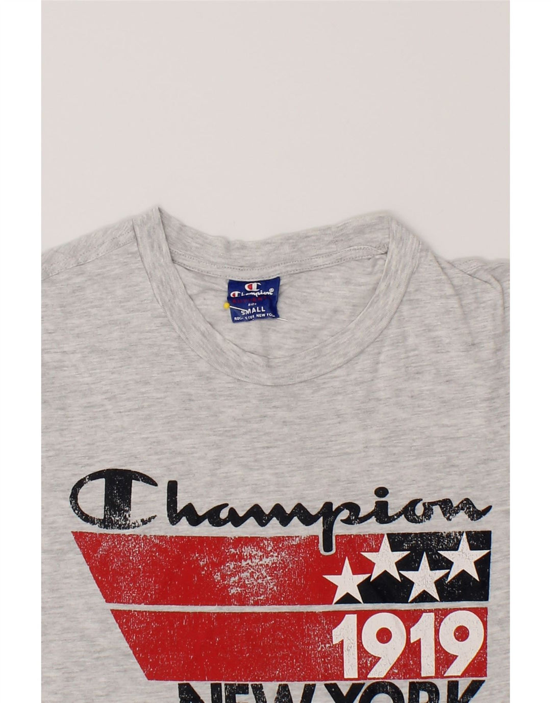 CHAMPION Mens Graphic T-Shirt Top Small Grey Cotton Vintage Champion and Second-Hand Champion from Messina Hembry 