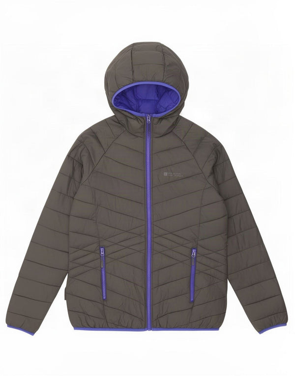 Mountain Warehouse Wattierte Damenjacke mit Kapuze, UK 16, Größe L, graues Nylon