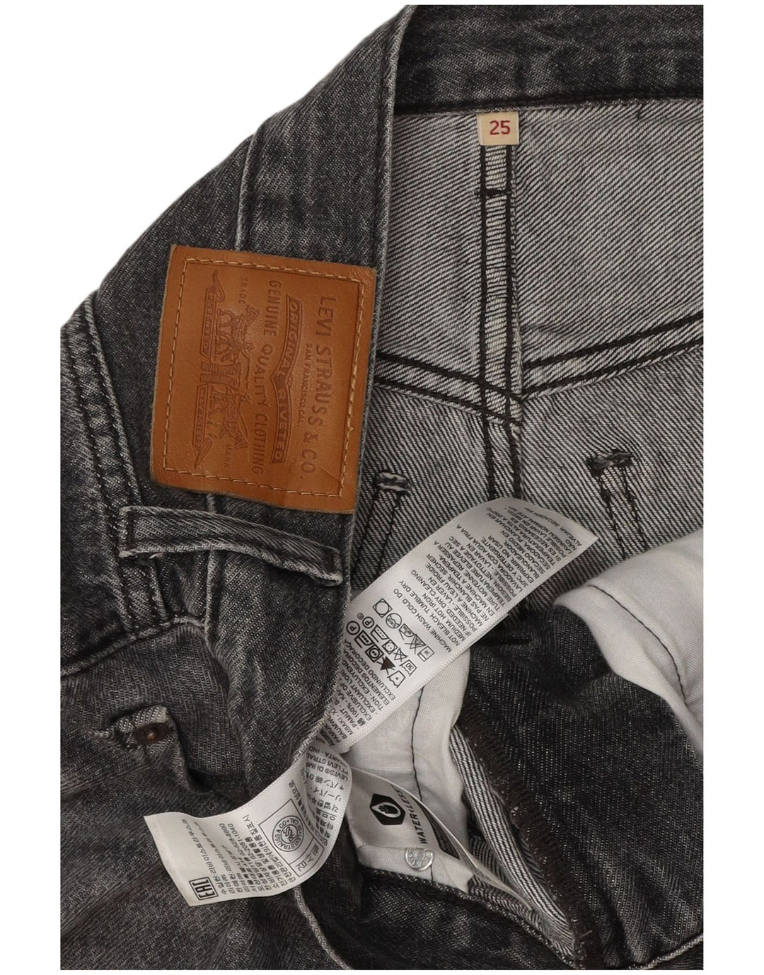 LEVI'S Damen Jeansrock W25 XS Graue Baumwolle